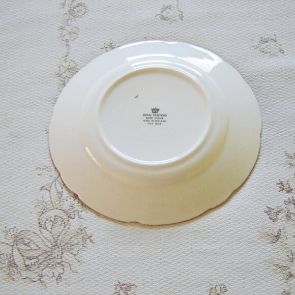 Royal Stafford pink Rosebud gold leaves bread and butter plate VGU - Picture 4 of 4